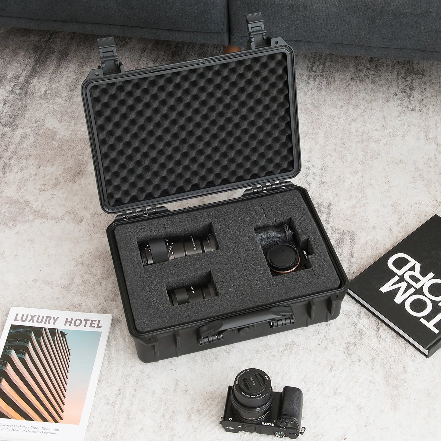 13.5-Inch Multi-Purpose Hard Case Camera Carrying Box W/Customizable Foam IP66 Waterproof