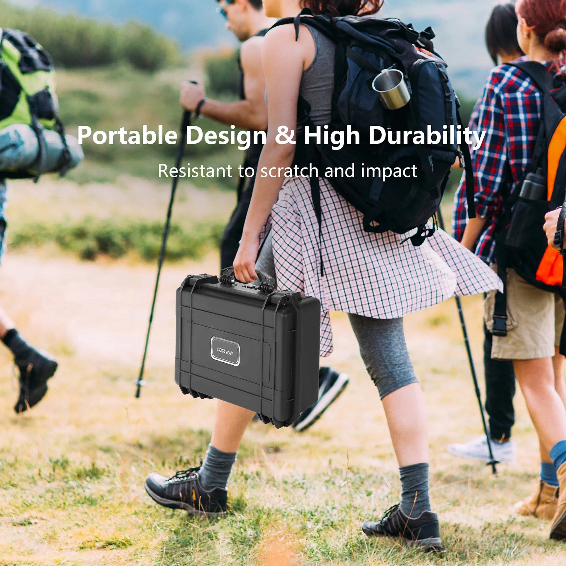 13.5-Inch Multi-Purpose Hard Case Camera Carrying Box W/Customizable Foam IP66 Waterproof