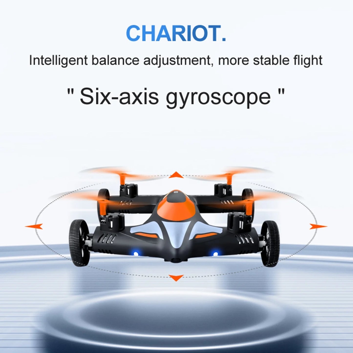 Enhanced Dual 1080P WiFi Camera Drone with Remote Control Quadcopter and Ground Vehicle, Featuring 360° Rolling and LED Speed Lights