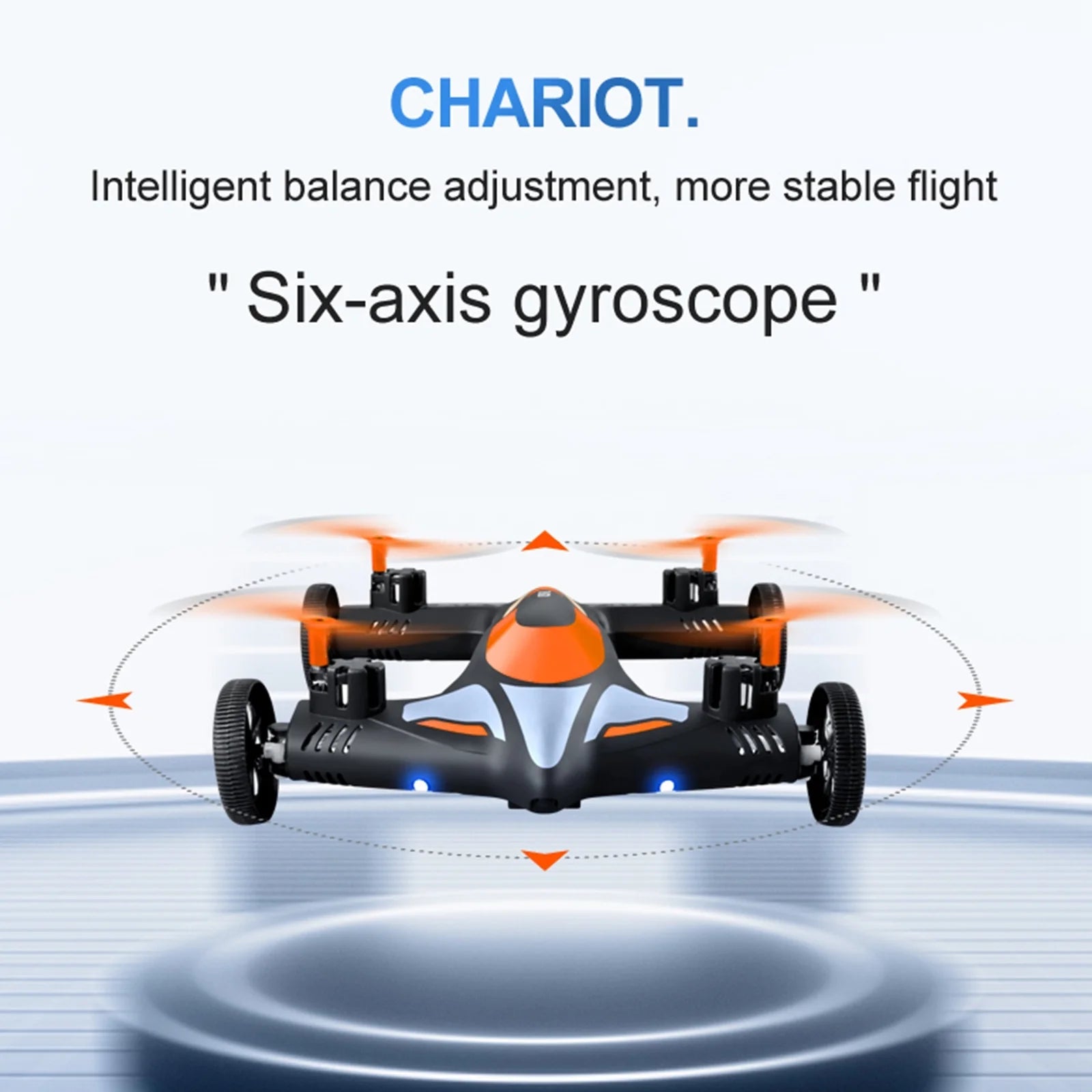 Enhanced Dual 1080P WiFi Camera Drone with Remote Control Quadcopter and Ground Vehicle, Featuring 360° Rolling and LED Speed Lights