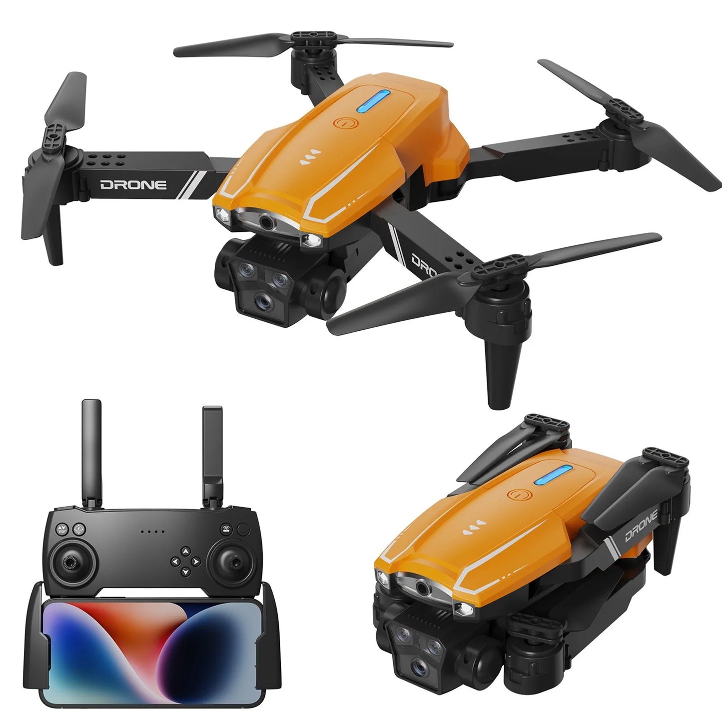 FPV Quadcopter Drone with 1080P Camera, 2.4G WiFi, Headless Mode, Follow Me, and Altitude Hold - Ideal Gift for Kids and Adults - Orange