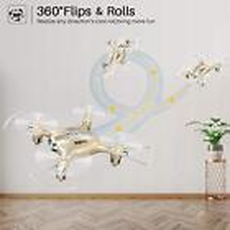 Pocket Drones for Kids with Headless Mode,Altitude Hold,3D Flip,2.4Ghz Gold
