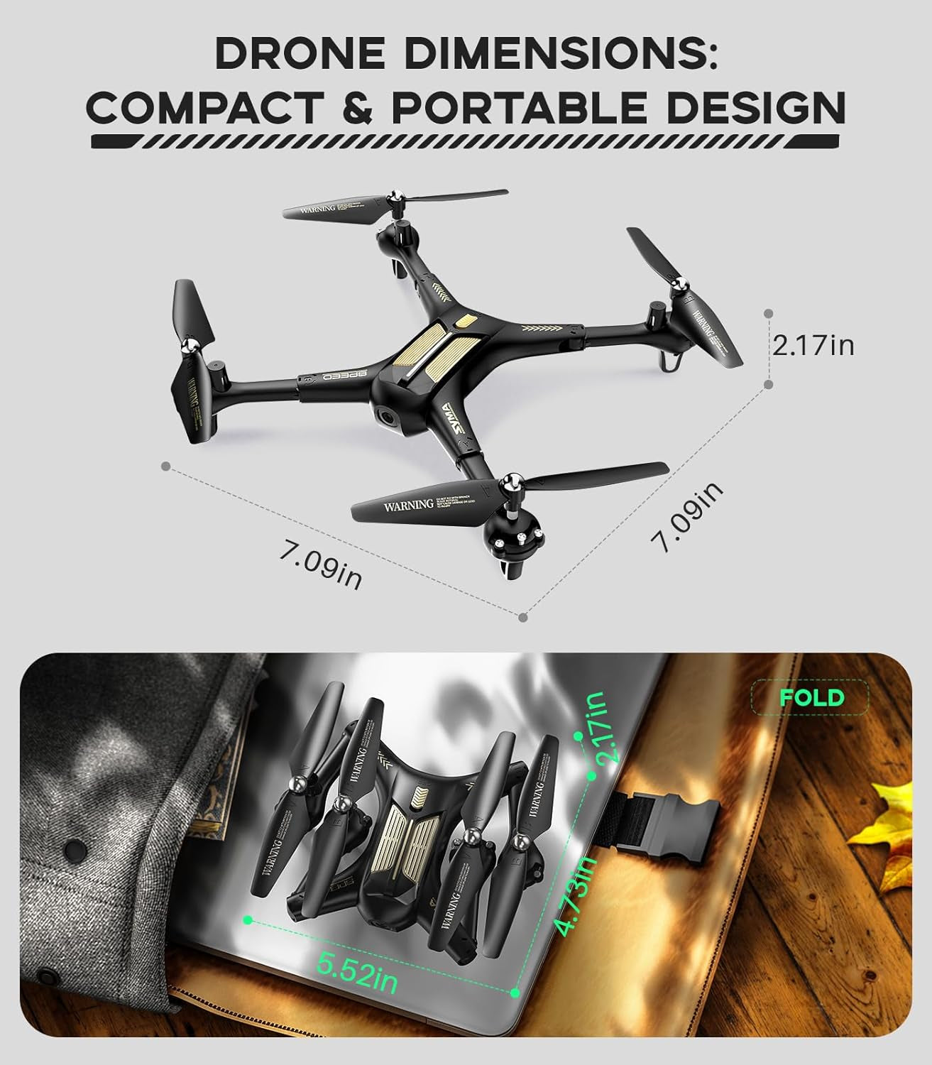 X600W Foldable 1080P FPV Drone with Camera - Remote Control Quadcopter for Adults and Kids, Featuring Altitude Hold, Headless Mode, One-Key Start, 3D Flips, and Two Batteries