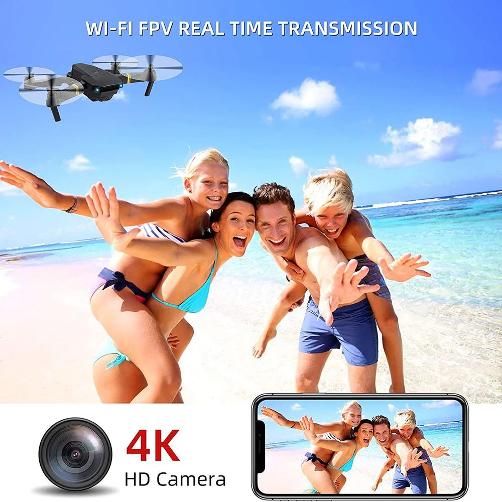 4K Camera Drone for Adults - WiFi FPV RC Quadcopter with Multiple Flight Modes, 3D Flip, Foldable Design, Ideal for Kids and Beginners, Features Headless Mode and One-Key Start