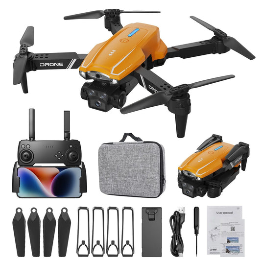 FPV Quadcopter Drone with 1080P Camera, 2.4G WiFi, Headless Mode, Follow Me, and Altitude Hold - Ideal Gift for Kids and Adults - Orange