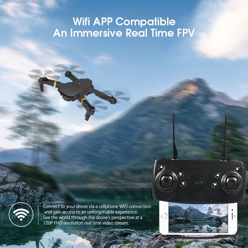 4K Camera Drone for Adults - WiFi FPV RC Quadcopter with Multiple Flight Modes, 3D Flip, Foldable Design, Ideal for Kids and Beginners, Features Headless Mode and One-Key Start